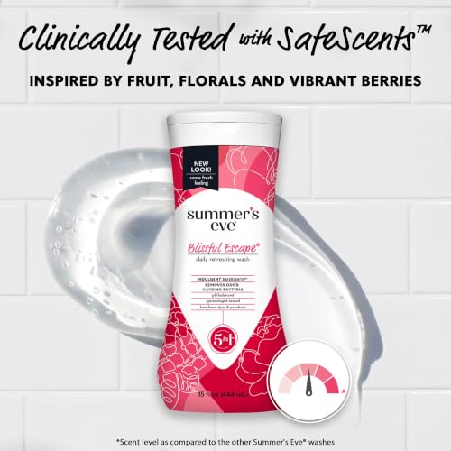 Image of Summer's Eve Blissful Escape All-Over Daily Feminine Wash, pH-Balanced Body Wash for Women, Removes Vaginal Odor and Refreshes, 15 Fl Oz (Pack of 2)