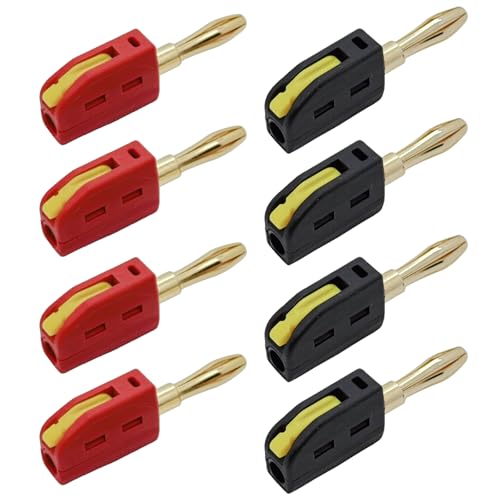 Cisyia 4mm Bananenstecker, 8 St&uuml;ck Bananenstecker Lautsprecher, 32A Bananensteckers Lautsprecher Kabel Lautsprecherkabel Verbinder, Banana Plug f&uuml;r Boxen Endstufen Receiver Stereoanlagen