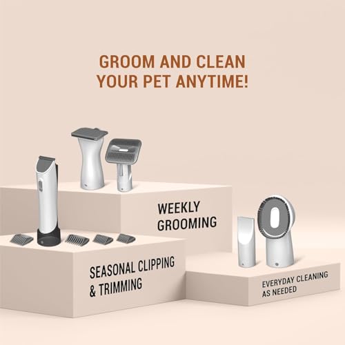 Image of Eureeka Buddy Pet Grooming Vacuum Kit with 5 Accessories for Dogs & Cats | Adjustable Suction | All-Weather Heater Mode | Pet Grooming Kit & Vacuum Suction| Easy Dust Disposal