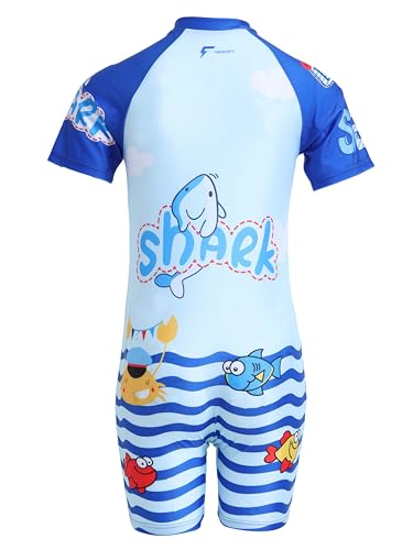 Image of FABSPORTS Kids Swimsuit Set Printed One-Piece Swimwear for Boys & Girls, Half Sleeve Bathing Suit, Comfortable Swimming Costume for Children, 2-12 Years