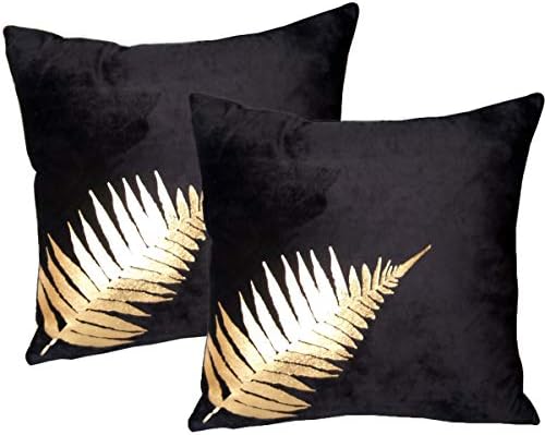 ZUODU 40x40cm Glod Foil Printing Peach Skin-Like Decorative Pink Pillow Cover Cushion Cover 16 x 16 Inches Set of 2 (pink gold)