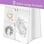 72" Wedding Dress Garment Bag with 10'' Gusseted Dress Bags for Gowns Long 4 Pockets Dress Cover for Women, White (1)