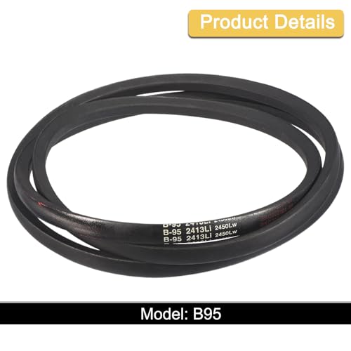 Image of uxcell 3 Pack B95 Classic V-Belt, 98 inch Outside Circumference, Black, Industrial Rubber V-Belt