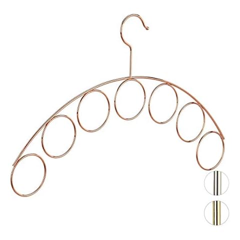 Relaxdays Kleiderbügel, Schalhalter, edles Design, Bügel für Bluse, Schal, Tuch, Accessoires, 3 mm dünn, Metall Cover