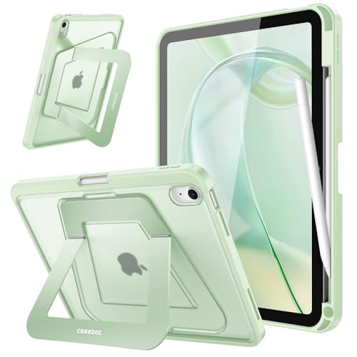 Fintie Shockproof Case for iPad (A16) 11th Generation 11 Inch (2025) iPad 10th Generation 10.9 Inch (2022) - [Built-in Pencil Holder] Slim Frosted Hard Cover with Multi-Angle Kickstand Green