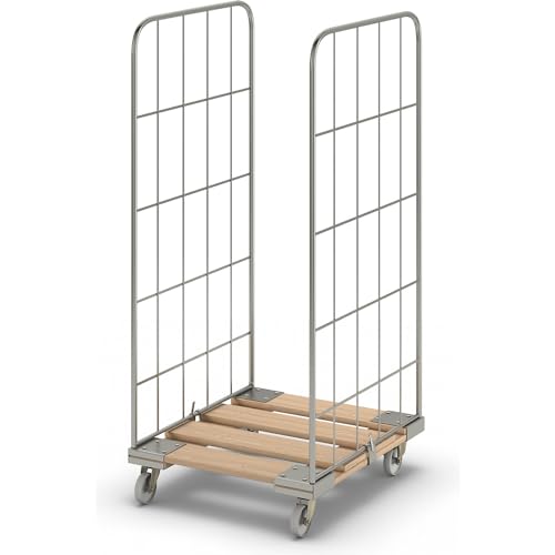FRANKEL kaiserkraft | Roll-conteneur MODULAIRE | Socle Roulant en Bois | grillagé sur 2 côtés
