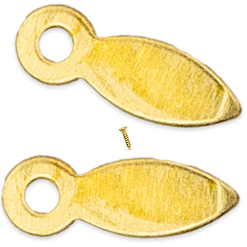 Image of Picture Frame Backing Clips Brass 5 /8 inch with Screws Small Size 100 Pack - Retaining Clips for Picture Frames - Flat Turnbuttons 100 Tabs and 100 Screws