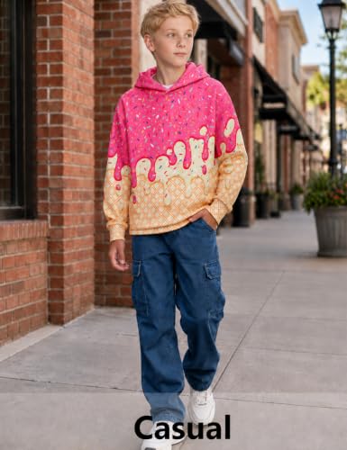 Move Dance Boys Baseball Hoodies Ice Cream Size 9-10 Pullover Sweatshirts - image 4