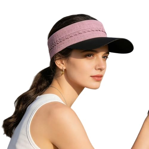 Gorra deportiva negra y rosa para protección solar miniatura 1