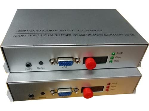 Hanutech VGA To Fiber Optical Converter, HD Audio Video Fiber Optic Converter,1080P VGA Extender With Stereo 3.5mm Audio - VGA Over Single Mode Fiber Optic Up 20Km (Transmitter and Receiver)-image-32