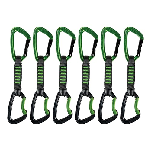 Trango Reaction Quickdraw - Keylock Sport Climbing Draw with Thick Dogbone for Gym & Outdoor Rock Climbing, Easy Clipping, 12cm 6 Pack