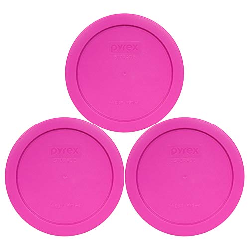 Pyrex 7201-PC (4-Cup) Pink Food Storage Lid (3-Pack) - Made in USA