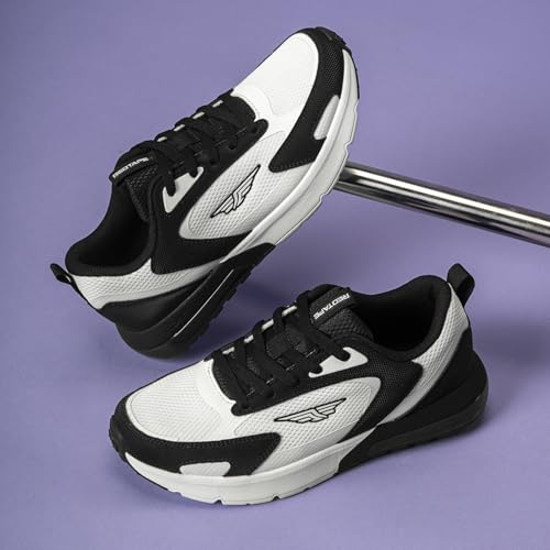 Image of Red Tape Men's Sneakers Black Pu Knit Rubber Printing Round Toe
