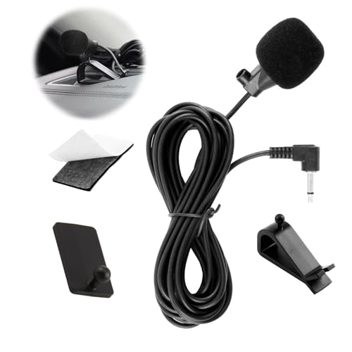 Microphone Jack 3.5 mm External Microphone for Car, Compatible with Sony JVC Kenwood Jensen Alpine Car Radio Bluetooth Navigation, Microphone with U Clamp, Apply Sticker, Plug and Play, 3 m Cable Microphone Jack 3.5 mm External Microphone for Car, Compatible with Sony JVC Kenwood Jensen Alpine Car Radio Bluetooth Navigation, Microphone with U Clamp, Apply Sticker, Plug and Play, 3 m Cable