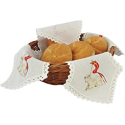 Taste of Poland Polish Traditional Bread Basket Liner Bun Warmer Doily (Lamb) Cover