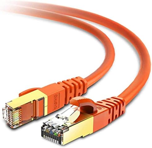 KASIMO CAT 8 Ethernet Cable 3M Shielded 5 Pack Orange SFTP Internet Network Patch Cord, Heavy Duty High Speed Lan Cables with Gold Plated RJ45 Connector Professional for Router, Modem, Gaming, Xbox