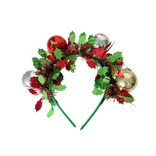 FRUZJAY Christmas Headbands Christmas Ball Headbands Red Green Sequin Designs Colorful Ball Ribbon Hair Hoop Christmas Hair Accessories Cute Xmas Headpiece Near Year Holiday Costume Party Decoration