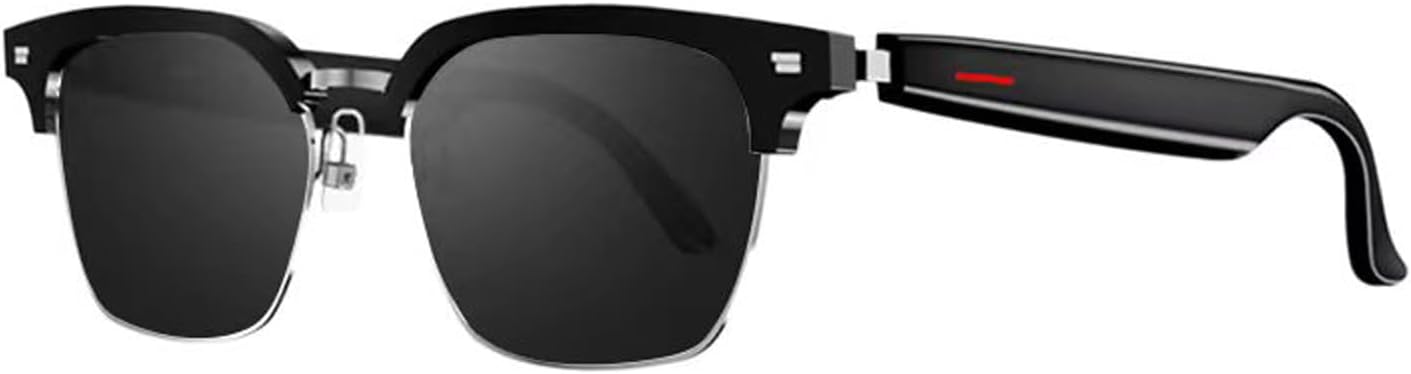 Smart Bluetooth Sunglasses for Men with Speakers Bluetooth Smart Eyeglasses Blue Tooth Audio Blue Light Safety Men's Sun Glasses for iPhone Android Outdoor Bluetooth Speaker Open Ear Headphones