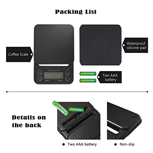 Digital Coffee Scale With Timer For Pour Over And Drip Coffee #TOP3
