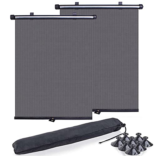 Image of Car Window Shades, 2 Pack Car Window Shade for Baby, Retractable Car Sun Shade, Sun Shade for Car Window Effectively Block UV Rays and Harsh Sunlight, Car Window Shades for Side Window (15.7"x18.5")