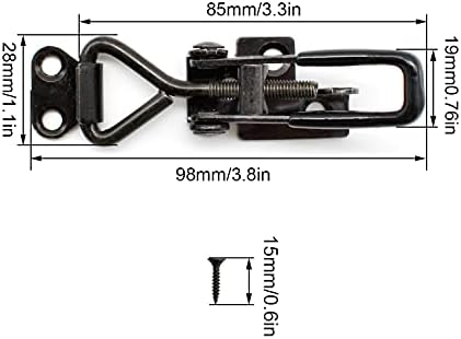 TIANLIN 2 Pcs Adjustable Toggle Clamps, Steel Hasp Catch Clip, Quick Release Toggle Latch, Strong Clamping Force, for Cabinet Case Boxes Trunk Closet