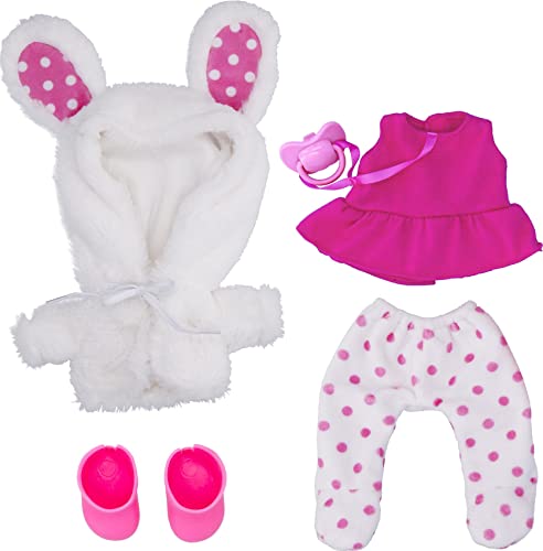 Cry Babies Dressy Coney - 12" Baby Doll | Pink Dress, Bunny Themed White Fluffy Jacket #TOP6