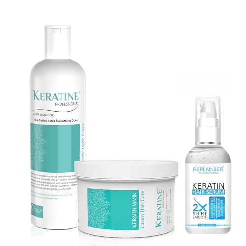 Image of Keratin Professional Keratin Post Treatment Shampoo & Conditioner | For Keratin Treated Hair | Smoothens, Repairs & Adds Shine | Salon Quality Keratin Hair Care Combo (Pack of 3 with 120ml serum)