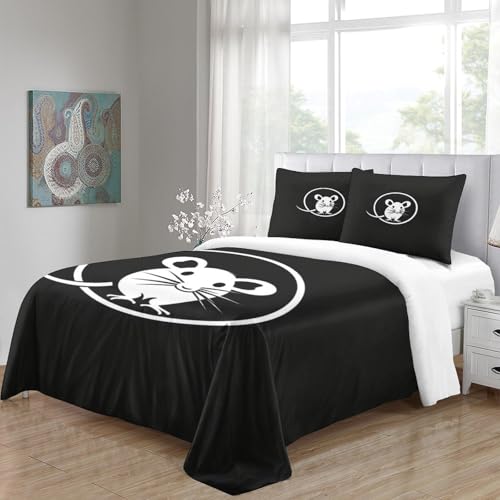 Parure de lit 3 pièces housse de couette taies d'oreiller microfibre