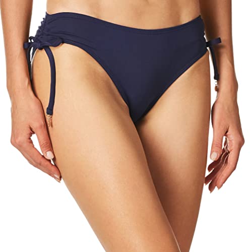 Anne Cole Women's Alex Solid Side Tie Adjustable Bikini Swim Bottom, Navy, X-Small