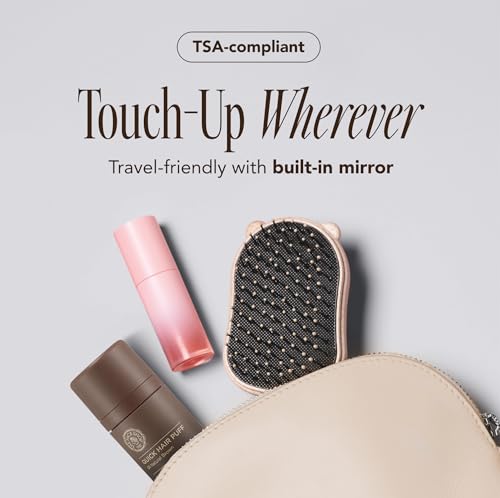 The Face Shop Quick Hair Puff - Dark Brown - Root Touch Up Hair Color, Hairline Powder Conceals Hair Loss, Hair Toppers for Women & Men - Hair Fibers for Thinning Hair, Root Cover Up, Gray Concealer