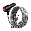 TSUGAMI 3M/10FT Mini Car Power Cable with Cigarette Lighter to DC Cord, 12V-24V Waterproof Vehicle Charger Supply Cord Adapter Plug, Auto Cable Accessories, Universal for SUV Sedan Truck