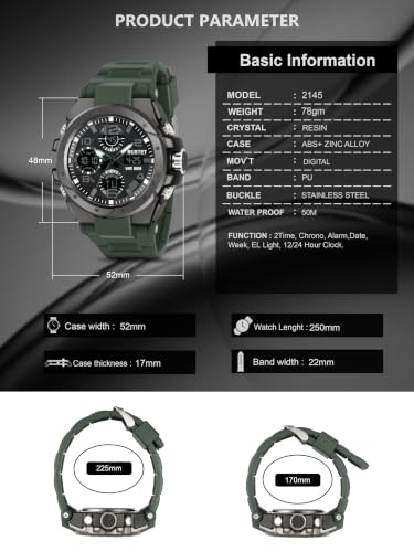Image of RUSTET Analogue - Digital Men's Watch (Black Colored Strap - 2145)