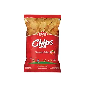 Bikaji Chips Tomato Salsa – 2.82 oz (80g) Pack | Tangy & Crispy Potato Chips with Bold Tomato Salsa Flavor | Crunchy Indian Snack for Parties, Tea-Time & Bar Snacks | Vegetarian Namkeen