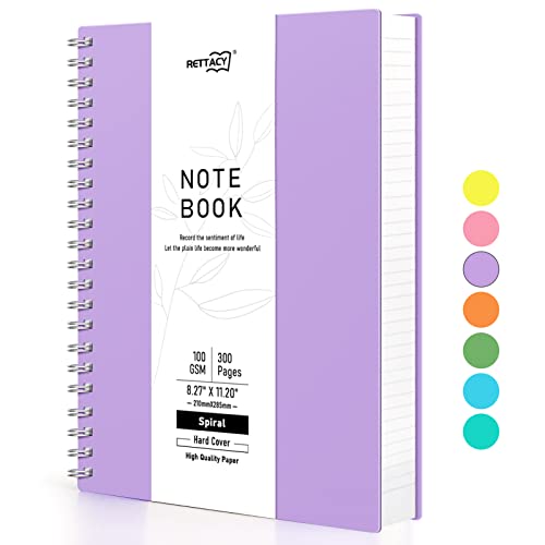 Cuaderno con espiral de 100 g/m² RETTACY A4 con elegante tapa dura morada duradera