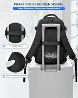 Handgepäck Rucksack 40x30x20 für Ryanair Klein Reiserucksack Wasserdichter 40x30x20 Unter Dem Sitz Rucksack Flugzeuge Reisetasche Weekendertasche Wanderrucksack Lässiger Tagesrucksack,B-Schwarz – Ansicht 8