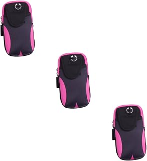 DOITOOL 3piezas Deportivo Unisex para Correr Bolsa De Teléfono Sweatproof Compartimentos para Actividades Al Aire y Gym Color Rosa