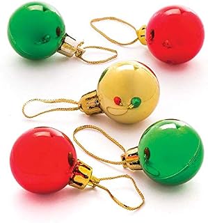 Baker Ross AR830 Mini Baubles-Christmas Decoration Arts and Crafting, Pack of 12, Assorted