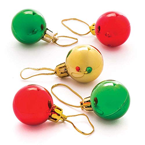 Baker Ross AR830 Mini Christmas Baubles - Christmas Decoration Arts and Crafting, Pack of 12