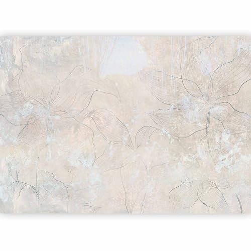 murando Carta da parati Astrazione 450x315 cm Fotomurali in TNT Murale alla moda Decorazione da Muro XXL Poster Gigante Design Carta per pareti Foglie Natura Schizzo Aspetto concreto f-A-10130-a-a