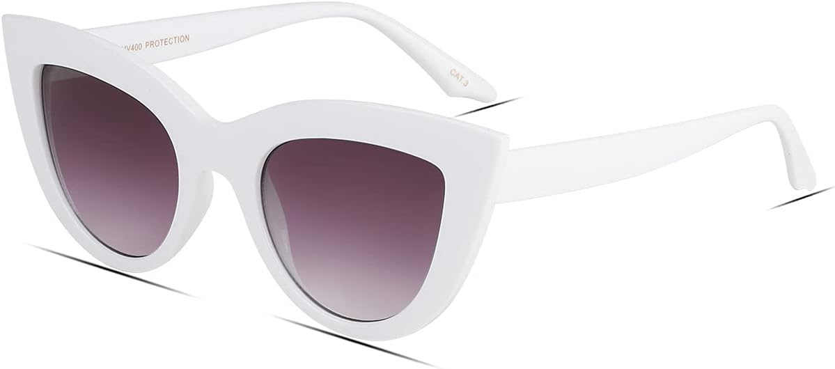 Freckles Mark Vintage Retro Cateye Sunglasses for Women Bold Colorful Cat Eye UV400 Protection - Image 2