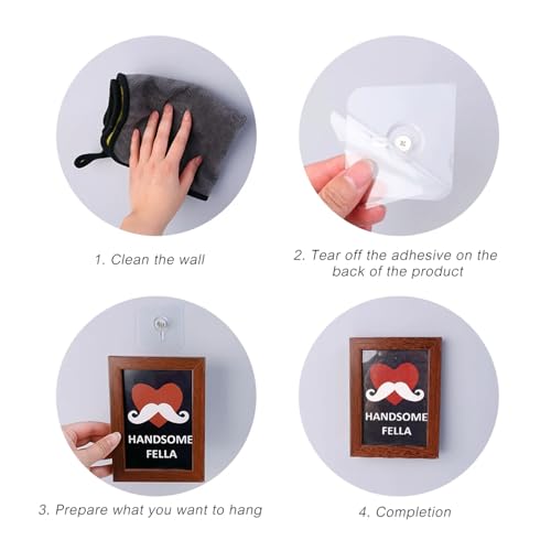 Image of 20 PCS Adhesive Hooks Heavy Duty, Wall Hooks for Hanging, Seamless Screws for Wall Mount, No-Trace Sticker Frame Hangers Without Nails for Mount Wall Shelf，for Kitchen，Home，Office Self Adhesive Hooks