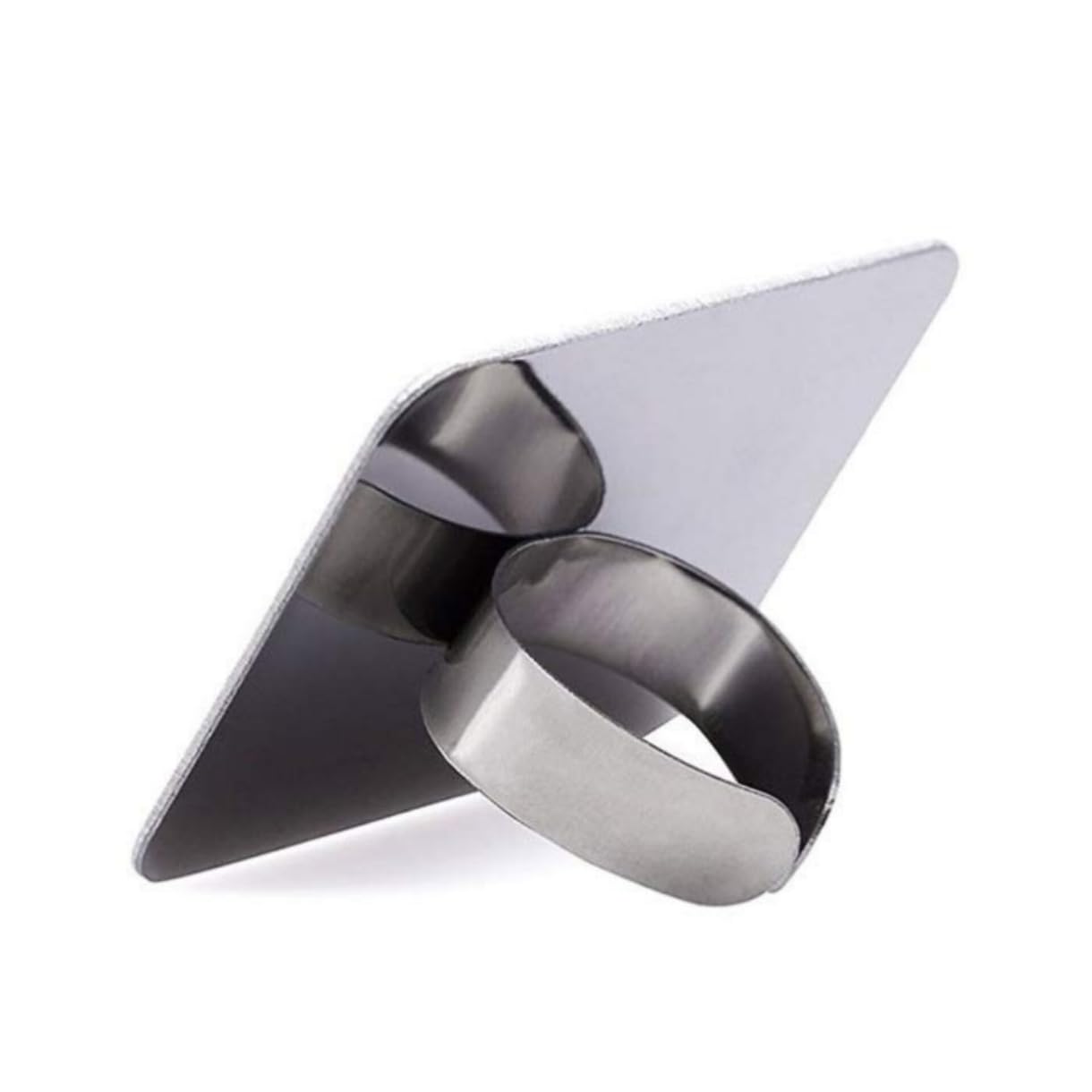 Feelhigh 1 Nail Art Palette Stainless Steel Makeup Mixing Palette Ring Nail DIY Art Design Paint Color Mixing Palette Metal Tool
