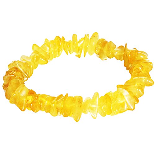 Bracelet de perles Ambre de la Baltique éclats Doré naturel authentique