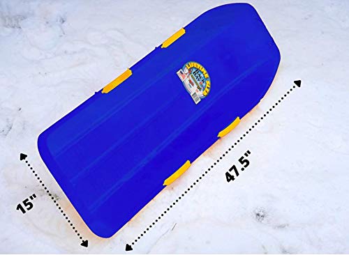 Back Bay Play Lifetime Snow Sled Two-Rider Downhill Outdoor 2 Packs - Toboggan for Kids and Adults -Durable Sleds for Winter Sledding - Ages 5 and Up- Made in USA (Arctic Blue & Bubblegum Pink) - Thumbnail 7