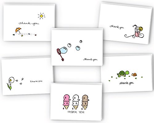 Summer Collection Thank You Cards - 24 Cards & Envelopes #TOP12