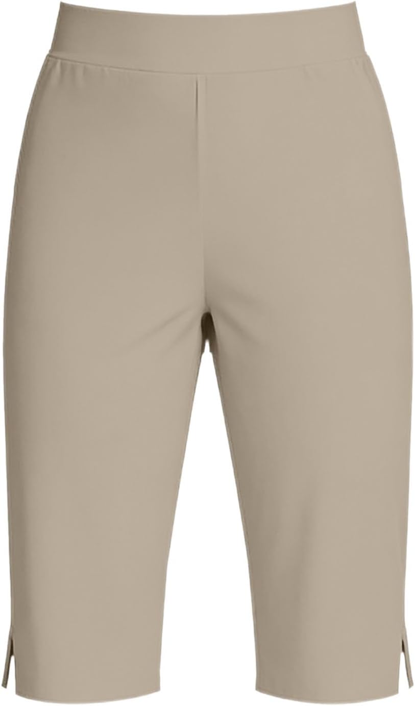 Women's Bermuda Long Shorts High Waisted Knee Length Straight Leg Biker Athletic Running Yoga Workout Gym Shorts