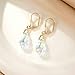 Austrian Crystal Baroque Drop Leverback Earrings for Women Fashion 14K Gold Plated Hypoallergenic Jewelry (Aurora Borealis)