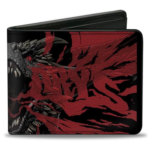 Cartera plegable de poliuretano Juego de Tronos Dracarys Dragon Fire Black Reds, Juego de Tronos, 4 x 3.5 pulgadas