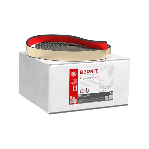 BORNIT Bitumen-Fugenband KSK, 73 m selbstklebendes Asphalt-Fugenband 30x8 mm, ZTV Fug-StB 15-geprüft, für sichere und schnelle Verlegung ohne Anflammen im Straßenbau