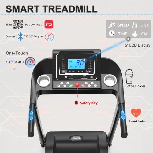 Caminadora Eléctrica Plegable con Inclinación 2.5HP, 12 Programas, App Fitshow miniatura 2